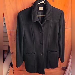 Cleo Women's Vintage Black Wool & Cashmere Blend Pea Coat Size 8